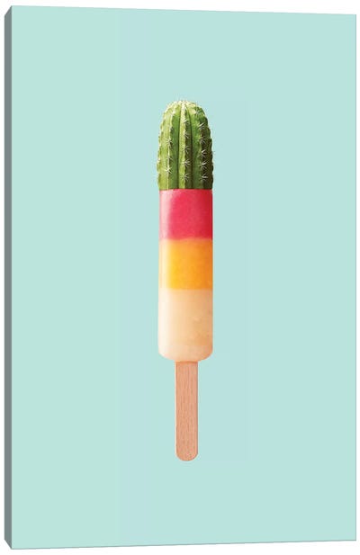 Cactus Popsicle Canvas Art Print - Ice Cream & Popsicles