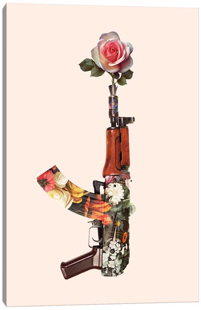 Flower Gun Canvas Art Print - Pastels: The New Neutrals