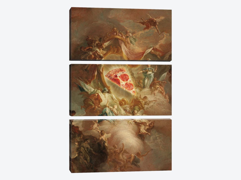 The Holy Pizza by Jonas Loose 3-piece Canvas Art Print