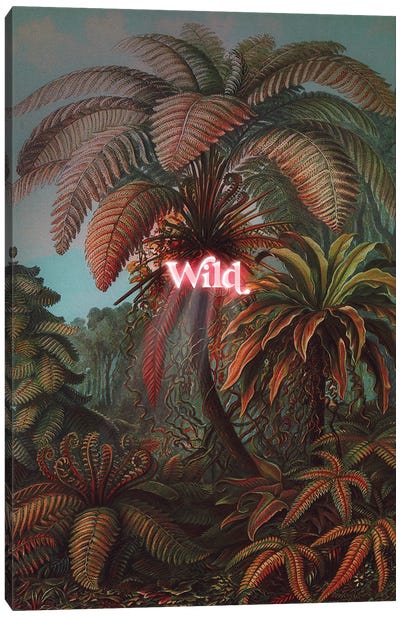 Wild Canvas Art Print - Neon Typography