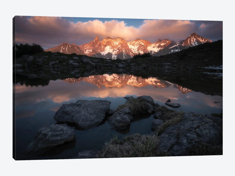 Glowing Peaks by Laura Oppelt 1-piece Canvas Print