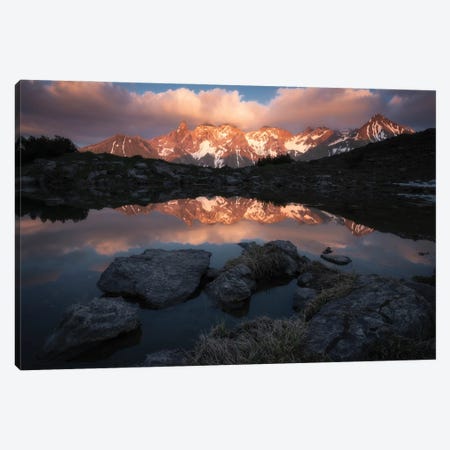 Glowing Peaks Canvas Print #LOP16} by Laura Oppelt Canvas Artwork