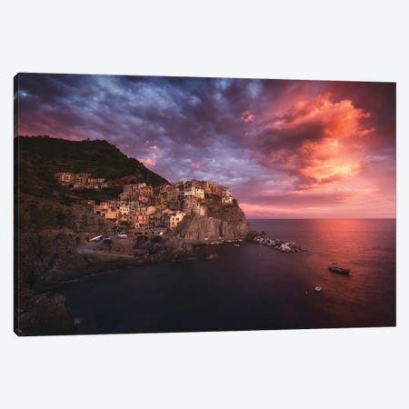 The Sky Above Manarola Canvas Print #LOP30} by Laura Oppelt Canvas Art Print