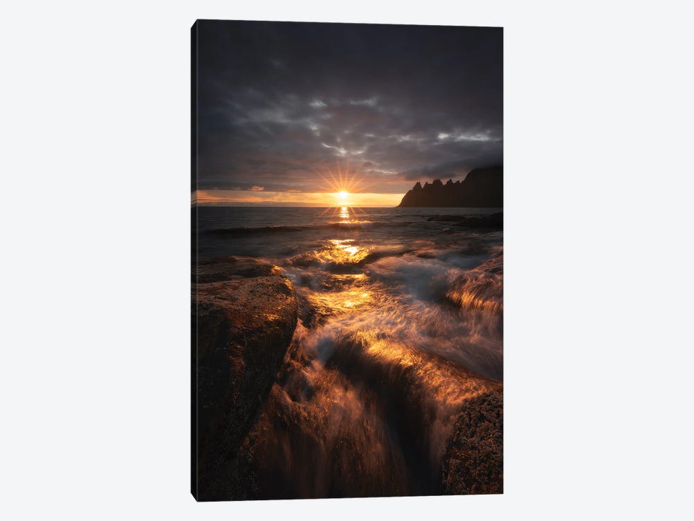 Burning Waves by Laura Oppelt 1-piece Canvas Art