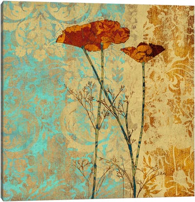 Poppies And Damask II Canvas Art Print