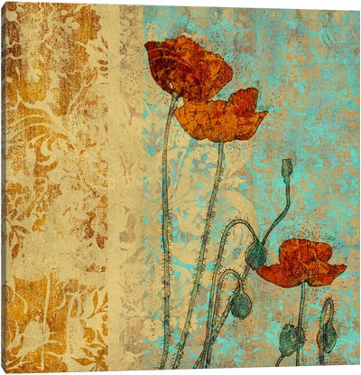 Poppies And Damask I Canvas Art Print
