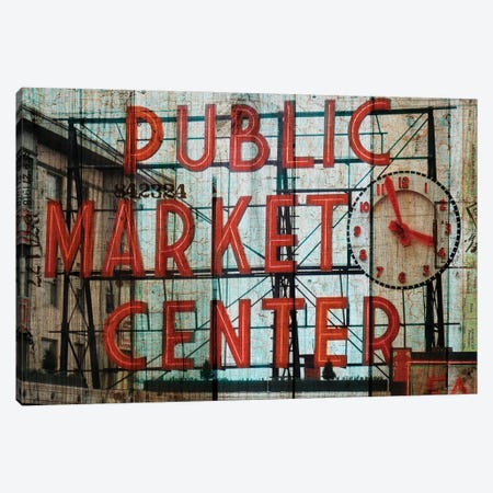 Public Market Canvas Print #LOY13} by Sandy Lloyd Canvas Artwork