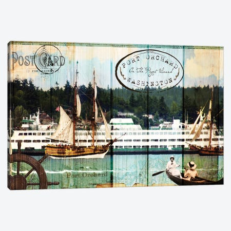 Tall Ships on the Sound Canvas Print #LOY18} by Sandy Lloyd Canvas Art