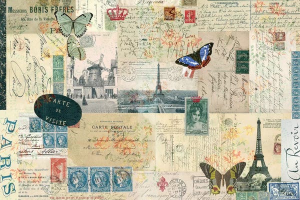Butterflies and Flowers: Postcards Of Paris I by Sandy Lloyd