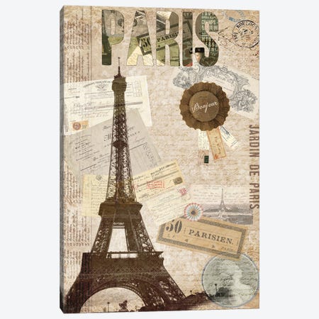 Postcards Of Paris XIV Canvas Print #LOY70} by Sandy Lloyd Canvas Art
