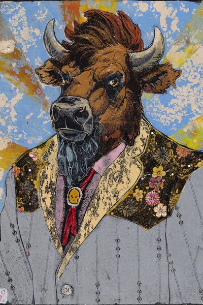 Bulls: Prairie Gent by Sharlene Loomis