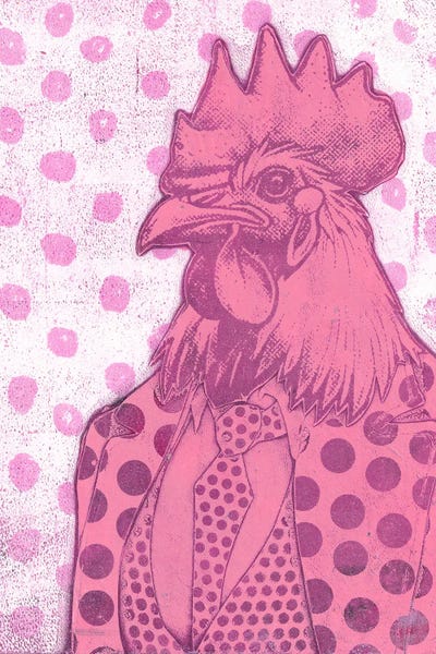 Chickens & Roosters: Pink by Sharlene Loomis