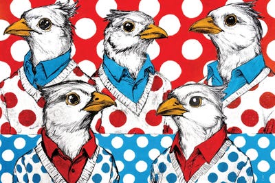 The Polka Dot Flock by Sharlene Loomis multi panel art