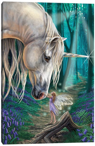Fairy Whispers Canvas Art Print - Unicorn Art