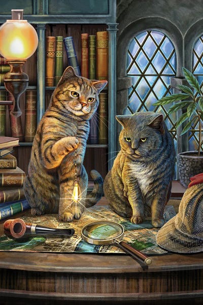Purrlock Holmes by Lisa Parker canvas print