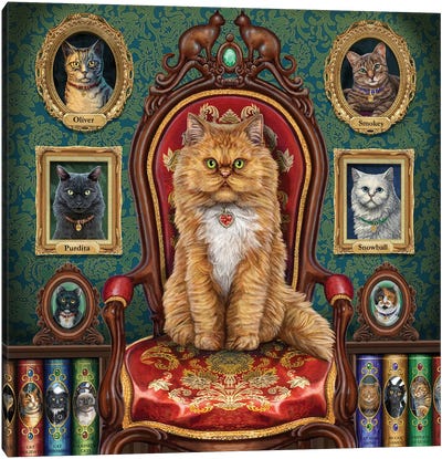 Mad About Cats Canvas Art Print - Orange Cat Art