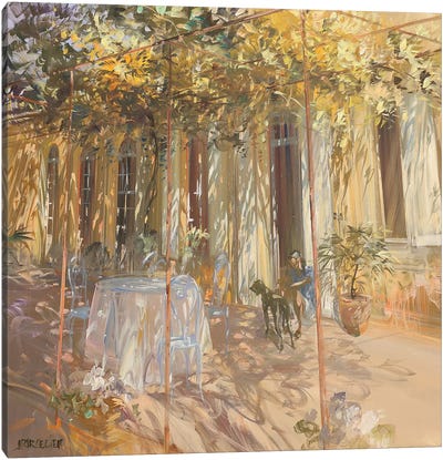 The Table In The Garden Canvas Art Print - Provence