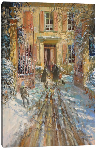 Winter In Provence Canvas Art Print - Laurent Parcelier