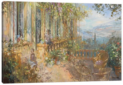 Sunny Facade Canvas Art Print - Provence