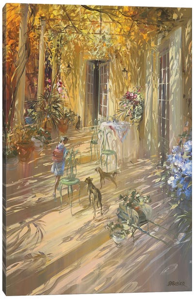 Lunch Under The Arbor Canvas Art Print - French Country Décor