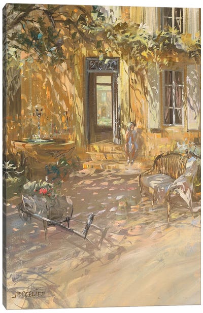 In Front Of The House Canvas Art Print - Provence
