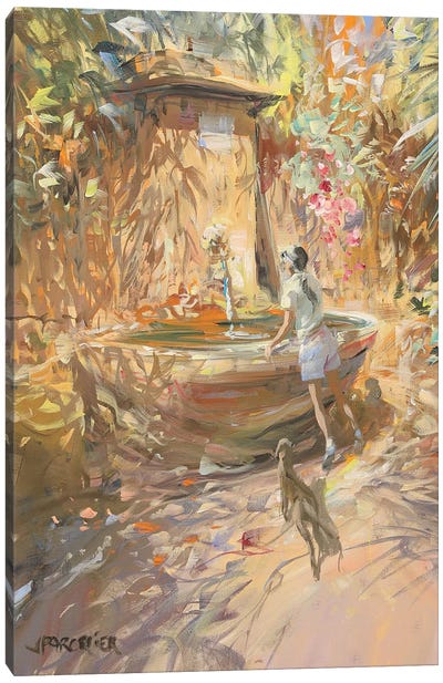 The Little Fountain Canvas Art Print - Laurent Parcelier