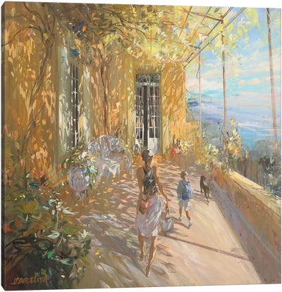 On The Terrace Canvas Art Print - Provence
