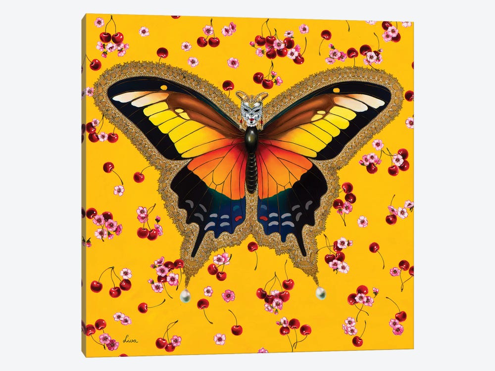 Butterfly With Cherries by Liva Pakalne Fanelli 1-piece Art Print