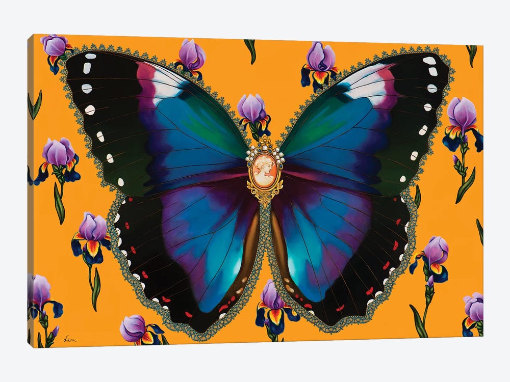 Butterfly With Iris by Liva Pakalne Fanelli 1-piece Art Print