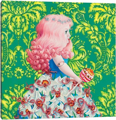 Chupa Chups I Canvas Art Print - Green & Pink Art