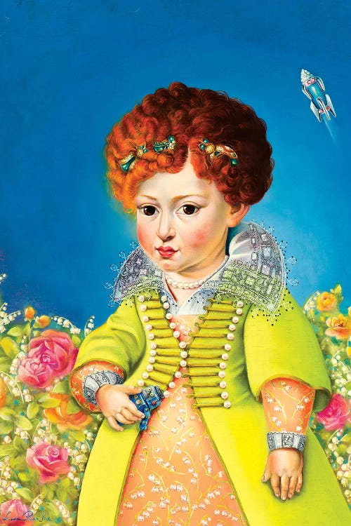 Eleonora Gonzaga With Tin Robot by Liva Pakalne Fanelli wall art