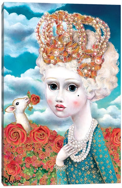 Girl With Crown Canvas Art Print - Jewelry Art