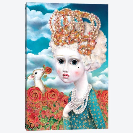 Girl With Crown Canvas Print #LPF27} by Liva Pakalne Fanelli Canvas Artwork