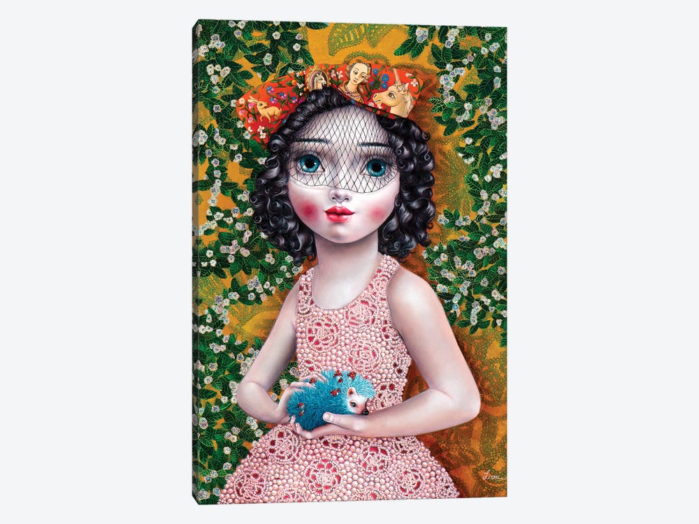 Girl with Hedgehog by Liva Pakalne Fanelli 1-piece Art Print