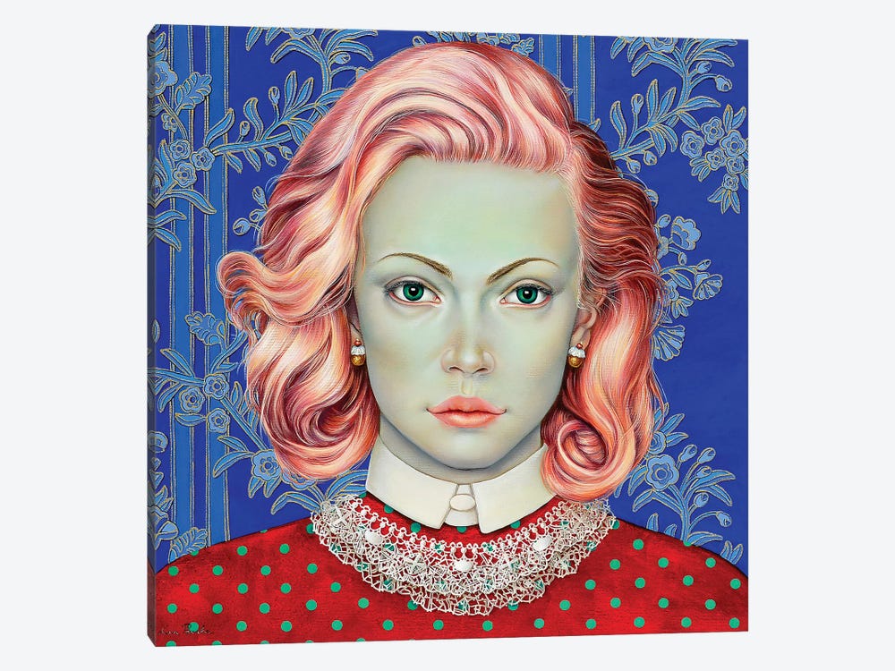 Girl With Pink Hair by Liva Pakalne Fanelli 1-piece Canvas Artwork
