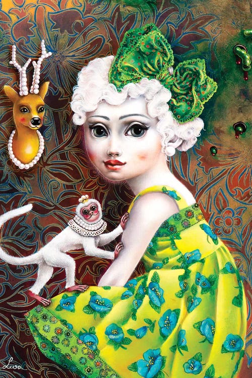 Girl With White Monkey