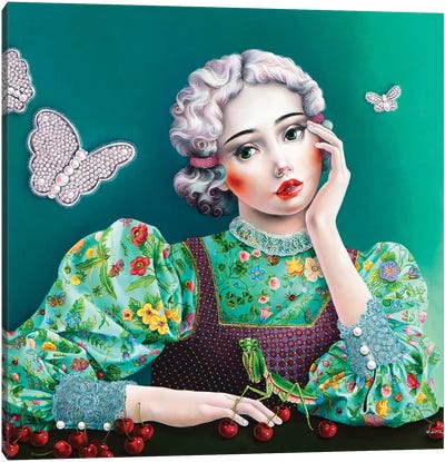 Ophelia In Gucci Canvas Art Print - Tea Garden