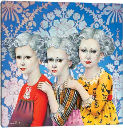 Three Sisters Canvas Art Print - Damask Patterns
