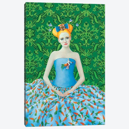 Girl With Carrot Dress Canvas Print #LPF66} by Liva Pakalne Fanelli Canvas Art