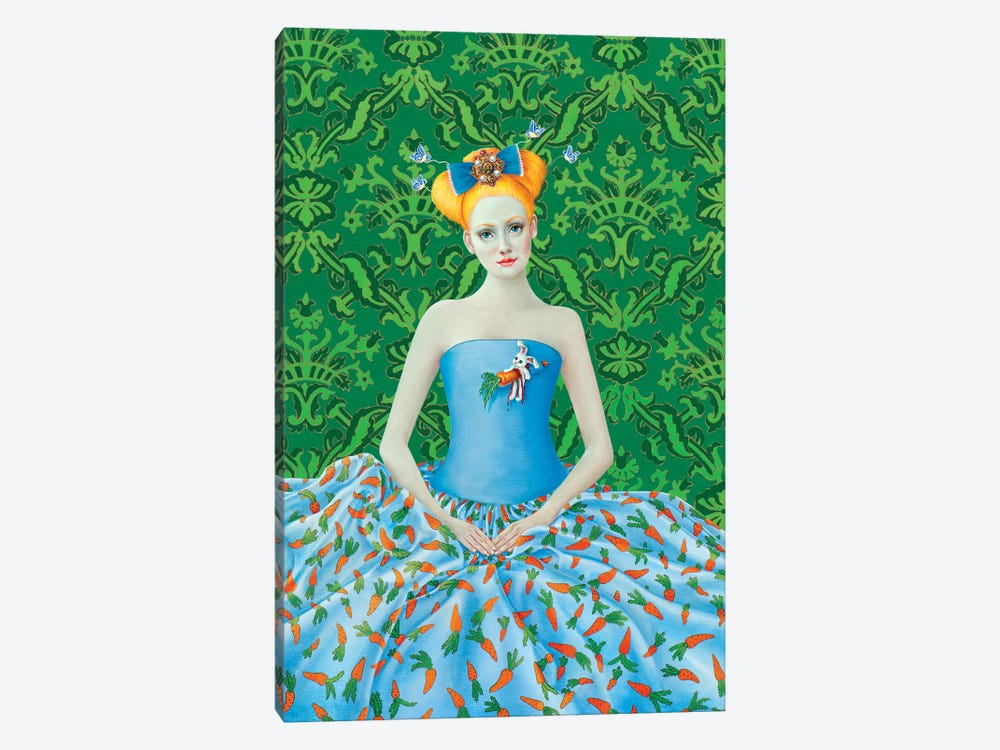 Girl With Carrot Dress by Liva Pakalne Fanelli 1-piece Canvas Artwork