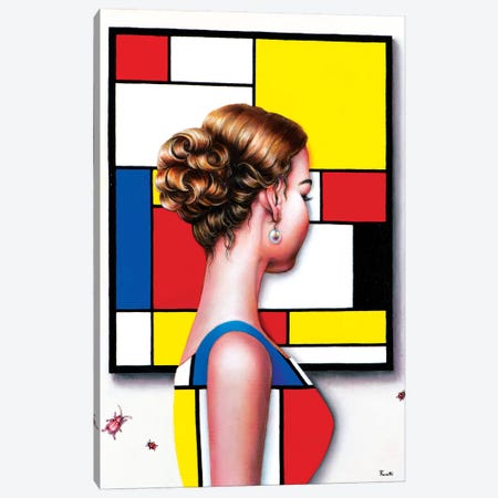 Mondrian's Art Lover I Canvas Print #LPF74} by Liva Pakalne Fanelli Art Print