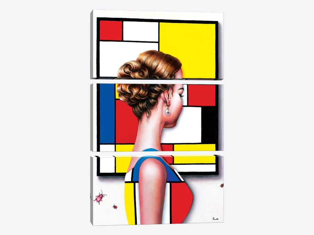 Mondrian's Art Lover I by Liva Pakalne Fanelli 3-piece Art Print