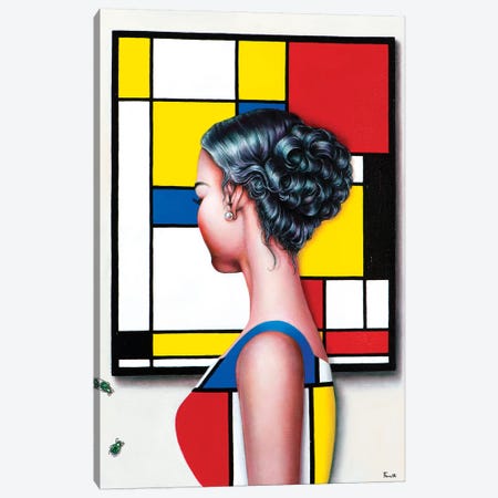 Mondrian's Art Lover II Canvas Print #LPF75} by Liva Pakalne Fanelli Canvas Art Print