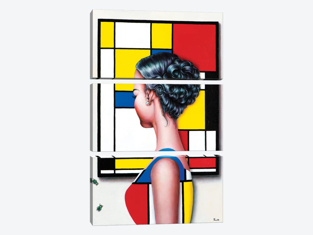 Mondrian's Art Lover II by Liva Pakalne Fanelli 3-piece Canvas Wall Art