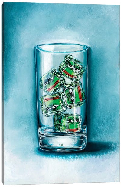 Pepe Frog Ice Canvas Art Print - Frog Art