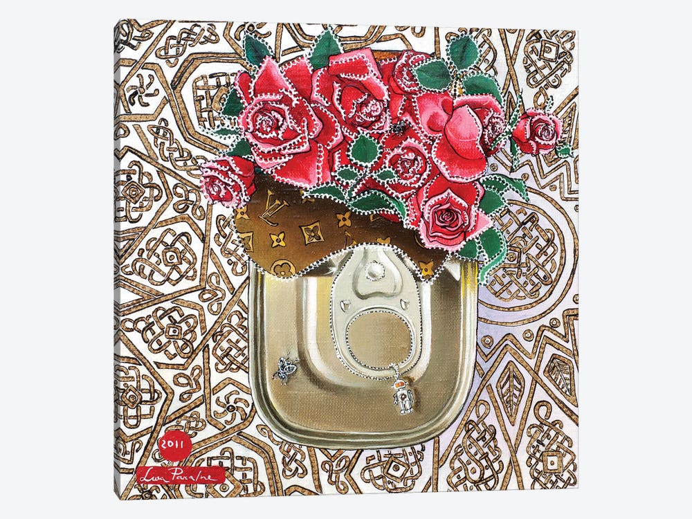 Tin Box With Roses by Liva Pakalne Fanelli 1-piece Canvas Artwork