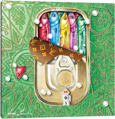 Tin Box With Sardines Canvas Art Print - Liva Pakalne Fanelli