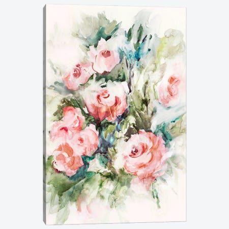 Fresh Pink Florals I Canvas Print #LPI30} by Lera Art Print