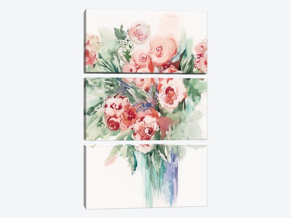 Roses In A Vase II by Lera 3-piece Canvas Wall Art