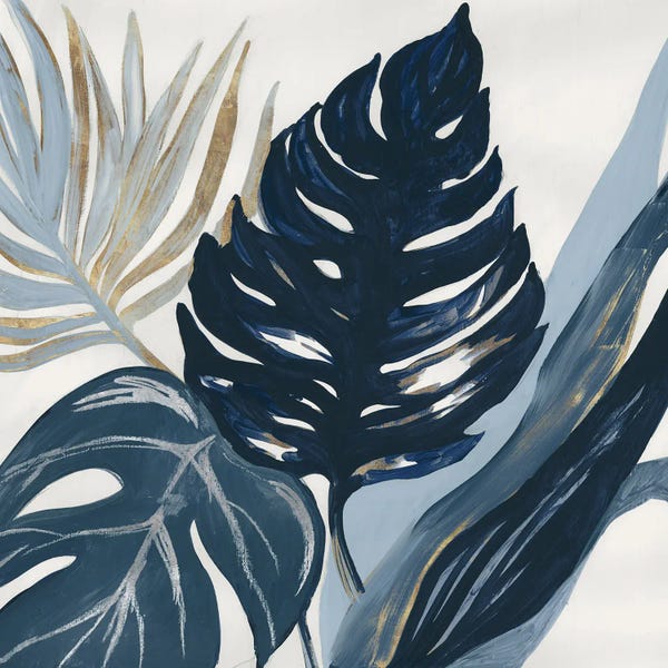 Tropical Leaves: Blue Palms by Lera
